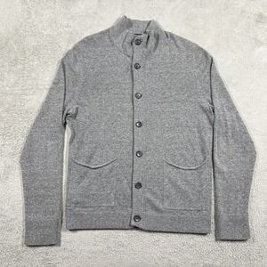 James Perse Sweater Cardigan Mens Medium 2 Button Up Pockets Wool Cotton Blend